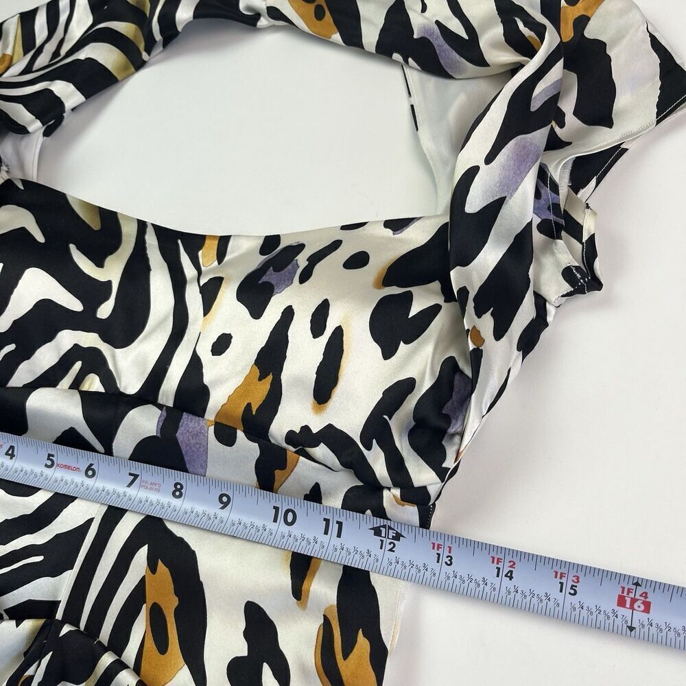 90s Cache Silk Cheetah Leopard Dress 4 Bodycon Animal Cocktail Party - Picture 9 of 14